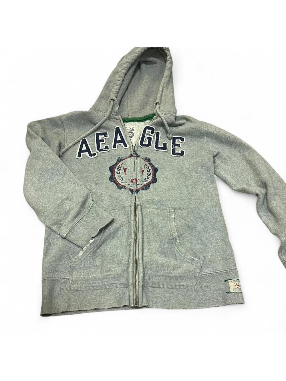 Y2K American Eagle grey zip up jacket
